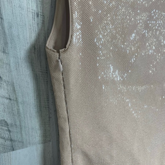 NWT EXPRESS Body Contour Collection Bodysuit Womens XS Nude Blush Sequin Party - Picture 4 of 5
